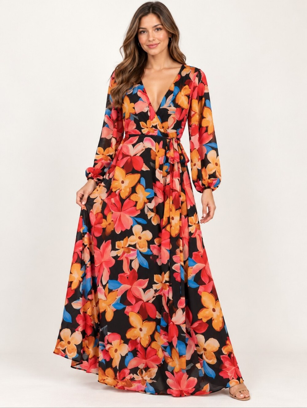 Baltic Born Floral Wrap Maxi Dress